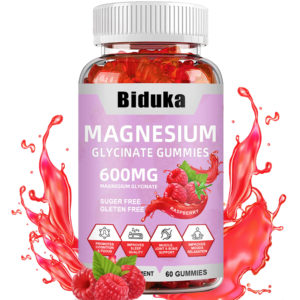 900mg (600+300) Magnesium Glycinate Gummies - Sugar Free Chelated Magnesium Potassium Supplement with Vitamin D, B6, L-threonate (Firm), CoQ10 for Relaxation, Calm Mood & Sleep - Raspberry 60 Count