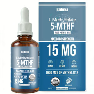 Biduka Organic L-Methylfolate 15 mg + Methyl B12 1000mcg Liquid Drops-60 Servings